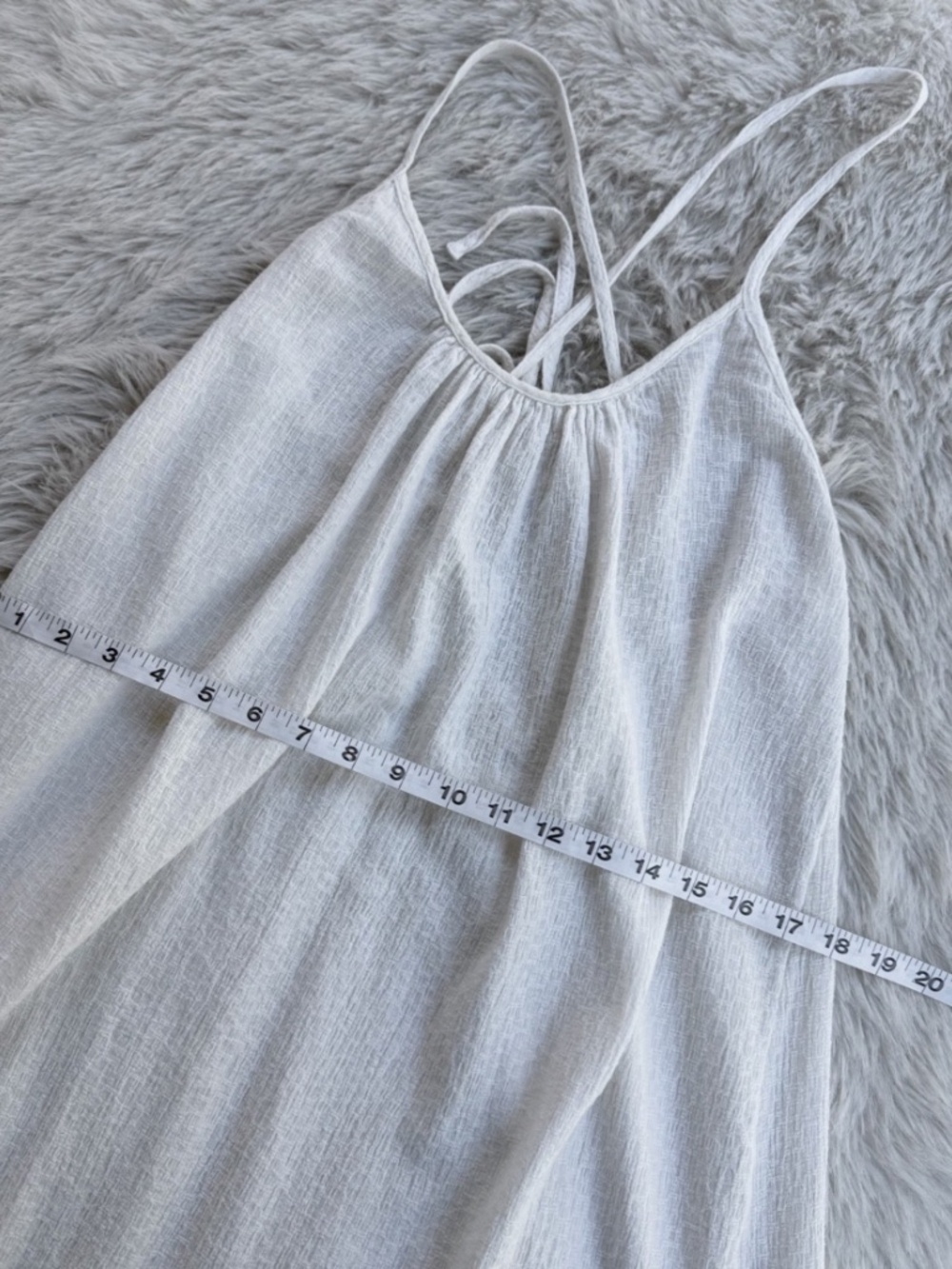 Cotton Billabong White Flowy Maxi Dress Boho Coastal Size Medium Bow-Tie Ruffle - Picture 4 of 6